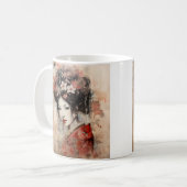 Mixed media Japans geisha koffie mok (Voorkant links)