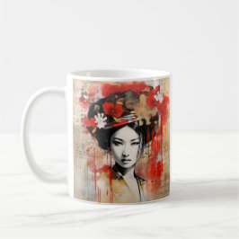 Mixed media Japans geisha koffie mok