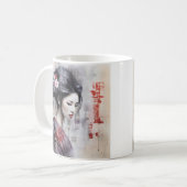Mixed media Japans geisha koffie mok (Voorkant links)