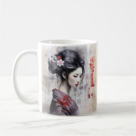 Mixed media Japans geisha koffie mok