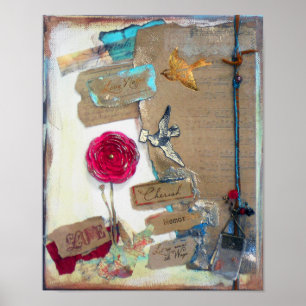 Mixed Media Liefde Kunstprint Poster