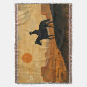 Mixed Media Lone Rider Throw Blanket - Textured  Deken (Voorkant Verticaal)