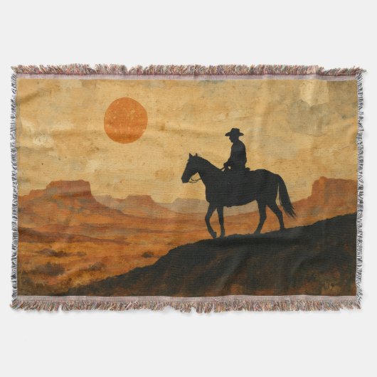 Mixed Media Lone Rider Throw Blanket - Textured  Deken (Voorkant)