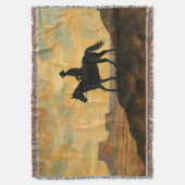 Mixed Media Lone Rider Throw Blanket - Textured Deken (Voorkant Verticaal)