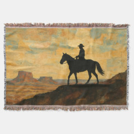 Mixed Media Lone Rider Throw Blanket - Textured Deken