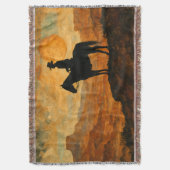 Mixed Media Lone Rider Throw Blanket - Textured We Deken (Voorkant Verticaal)