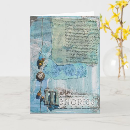 Mixed Media Maak Herinneringen Typografie  Kaart (Gele Bloem)