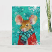 Mixed Media Muis Print Kerst Kaart AP451B1 (Voorkant)