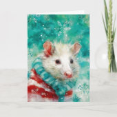 Mixed Media Opossum Print Kerst Kaart AP445B1 (Voorkant)