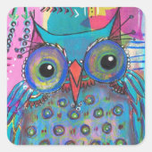 Mixed Media Owl Sticker (Voorkant)