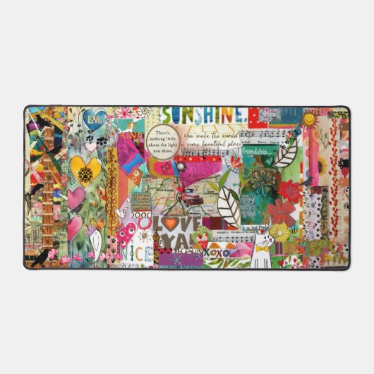 Mixed Media Pop Art Collage Desk Mat (Voorkant)