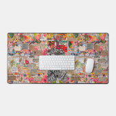 Mixed Media Pop Art Collage Desk Mat (Keyboard & Muis)