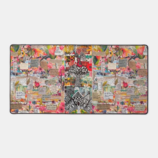 Mixed Media Pop Art Collage Desk Mat (Voorkant)
