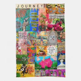 Mixed Media Pop Art Reis Collage Keukenhanddoek