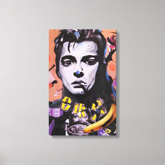 Mixed Media Portret-Acryl en Collage Canvas Afdruk