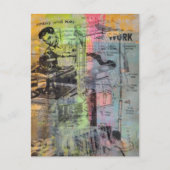 Mixed Media Retro Hobbies Woodworking Men Briefkaart (Voorkant)