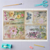 Mixed Media Style Art Journal Floral Achtergrond F Tissuepapier (Craft)