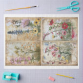 Mixed Media Style Scrapbook Bloemen Achtergrond D Tissuepapier (Craft)