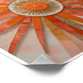 Mixed media sunburst artwork Poster Wall Art Decor (Hoek)