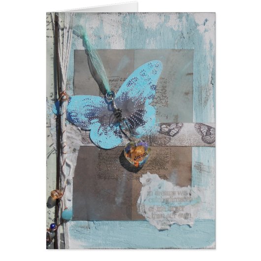 Mixed Media Vlinder Typografie Kunst (Voorkant)
