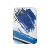 Mixed media waterverf blauw abstract artistiek badmat (Voorkant Verticaal)