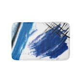 Mixed media waterverf blauw abstract artistiek badmat (Voorkant)
