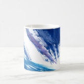 Mixed media waterverf blauw abstract artistiek koffiemok (Center)