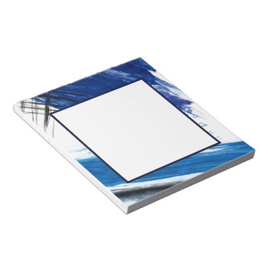 Mixed media waterverf blauw abstract artistiek notitieblok (Schuin)