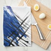 Mixed media waterverf blauw abstract artistiek theedoek (Quarter Fold)