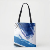 Mixed media waterverf blauw abstract artistiek tote bag (Voorkant)
