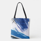 Mixed media waterverf blauw abstract artistiek tote bag (Achterkant)