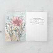 Mixed Media Wilde Bloem Verjaardag Kaart (Binnen)