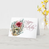Mixed Media Wildflower Birthday Card Kaart (Gele Bloem)