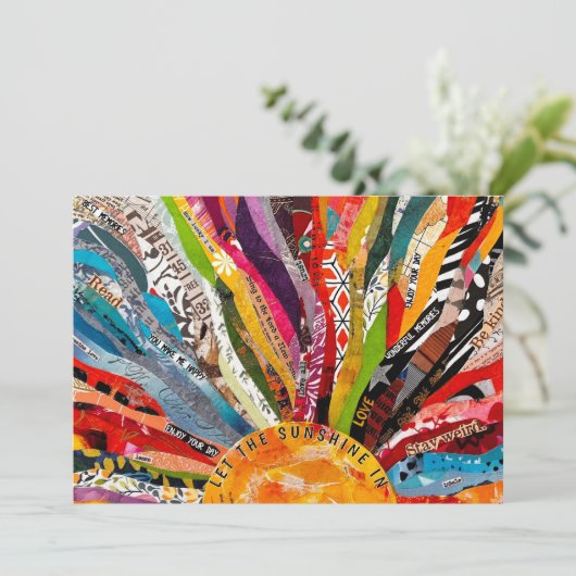 Mixed Media Zon Wenskaart Bedankkaart (Staand voorkant)