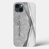 Mixed Metal 3D Glitter Goud Monogram Case-Mate  iPhone Case (Achterkant)