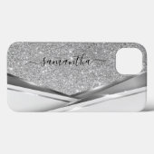 Mixed Metal 3D Glitter Goud Monogram Case-Mate  iPhone Case (Achterkant (horizontaal))