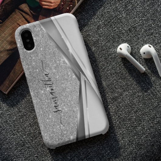 Mixed Metal 3D Glitter Goud Monogram Case-Mate  iPhone Case