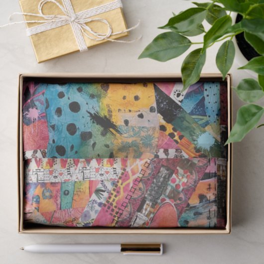 Mixed Mixed Paper Cat Collage Tissue Paper Tissuepapier (Geschenk)