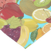 Mixed Tropical Fruit Illustration Pattern Korte Tafelloper (Hoek)
