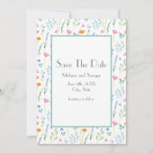 MIxed Waterverf Wildbloemen Patroon Save The Date (Voorkant)