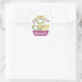 Mixende kommen gestapeld orchidee koken bakken bak vierkante sticker (Tas)