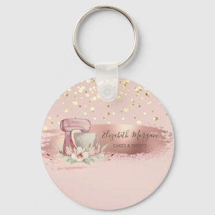 Mixer Bloem, Gouden Confetti, Kwaststreek Sleutelhanger