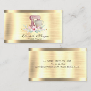 Mixer Bloem Gouden Streep Goud Backen Visitekaartje