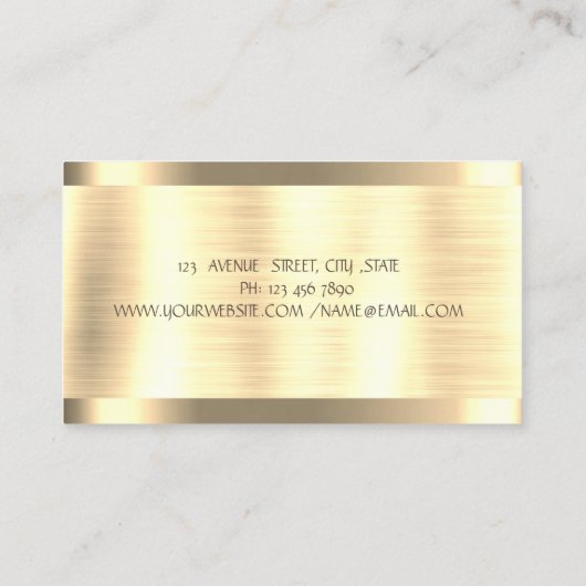 Mixer bloem gouden streep gouden bakkerij visitekaartje (Achterkant)