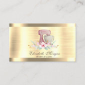 Mixer bloem gouden streep gouden bakkerij visitekaartje (Voorkant)