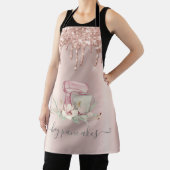 Mixer Bloemen Glitter Drips Roze Goud  Schort (Insitu)