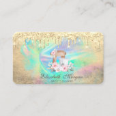 Mixer Bloemen Gouden Drips Holografische Inkt Bakk Visitekaartje (Voorkant)