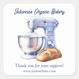 Mixer Bread Bakery Pastry Chef Thank You Vierkante Sticker