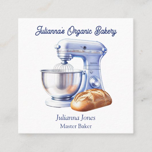 Mixer Bread Bakery Pastry Chef  Vierkante Visitekaartje (Voorkant)