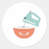 Mixer en Bowl Ronde Sticker (Voorkant)